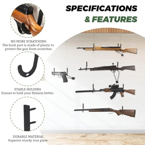 Gun Rack Hook for Safe Storage - 1 Pair Gun Hanger Organizer