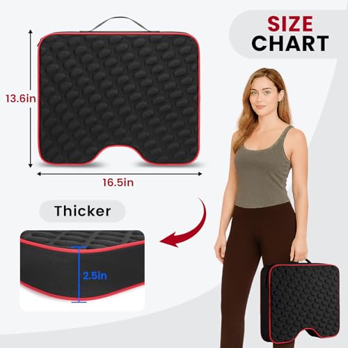 Portable Stadium Seat Cushions with Massage Dots - 2 Pack Black