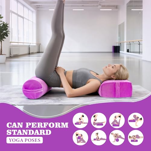 Yoga Bolster Pillow Set - Rectangular & Cylinder Supports for Meditation