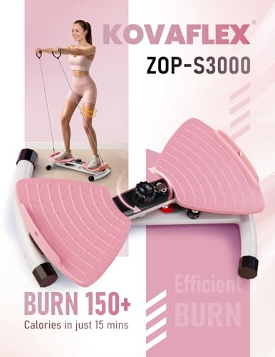 Waist Twister Machine with Smart Counter & Resistance Bands - Pink