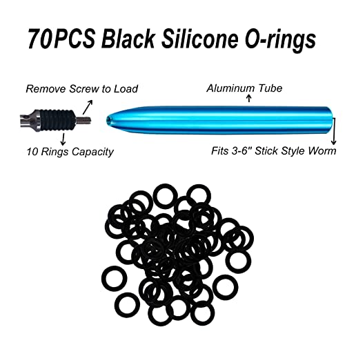 Wacky Rigging Tool Kit with 70 O-Rings for Fishing Baits