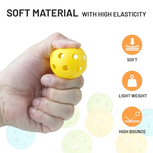 Westant 42mm Mini Silent Pickleball Balls 9-Pack Indoor Practice Training