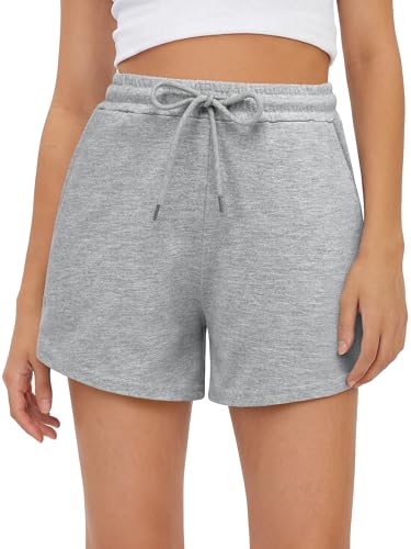Girls Sweat Shorts with Pockets - Gray, 13-14 Years