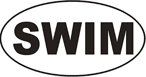 Swim Euro Oval Decal - 5x3 Inches Vinyl Bumper Sticker