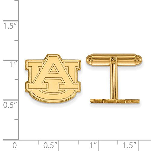 Gold Plated Auburn University Cufflinks - 17mm