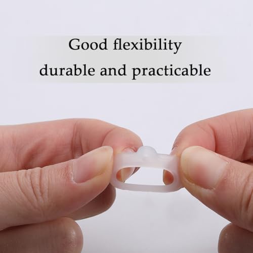60PCS Clear Silicone Rubber Anti-Lost Ring Holder - 2 Sizes