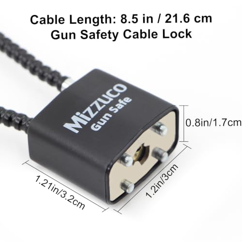 Keyed Cable Gun Lock with 3 Spare Keys - 8.5" Lock