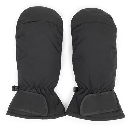Waterproof Winter Ski Mittens - Windproof Snowboard Gloves - Black Medium