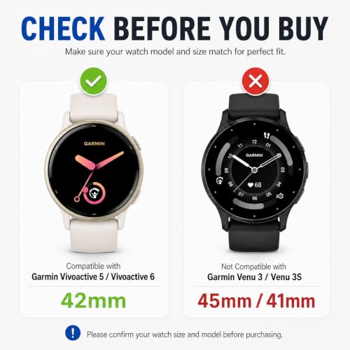 6 Pack Screen Protector for Garmin Vivoactive 5/6 42mm - HD Clear EPU Film