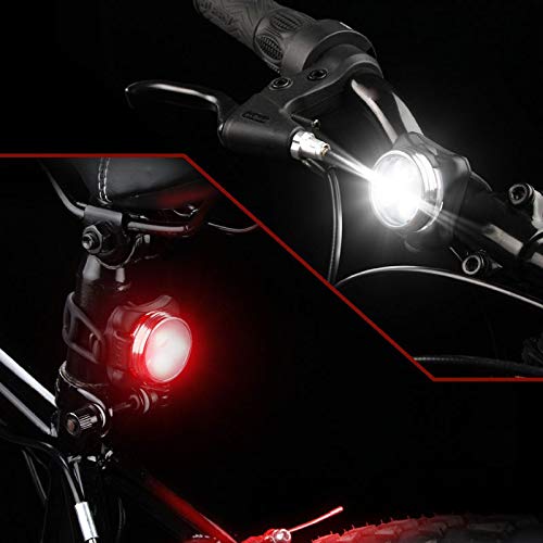Topcom USB Rechargeable Bike Light Set, Super Bright, Bike Lights Front and Back, Waterproof, 4 Light Modes (2 Cables, 2 Straps).