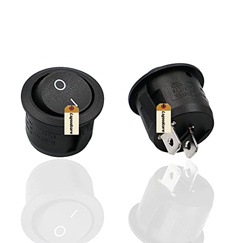 Lsgoodcare Waterproof Black 2 Pin SPST Rocker Switch 30PCS for Electrical Devices