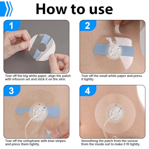 40 Pack Waterproof Adhesive Patches for CGM & Insulin Pumps