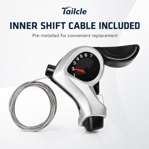 Tailcle Silver 7-Speed Bike Thumb Shifter with Gear Display for Mountain & Hybrid Bikes