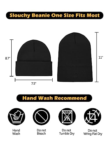Warm Slouchy Beanie for Men & Women - One Size Yellow