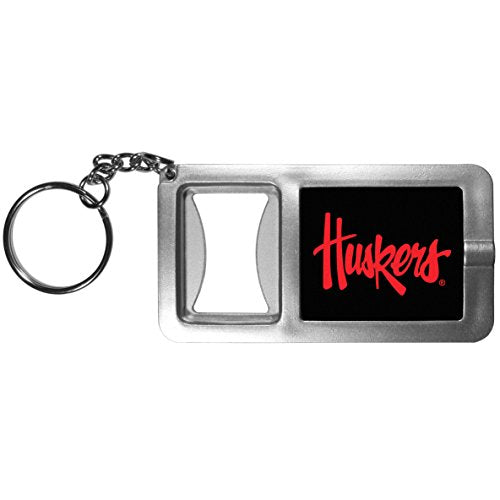 Flashlight Key Chain with Bottle Opener - Nebraska Cornhuskers - Grey/Black