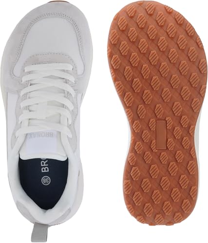 BRONAX Women's Wide Toe Athletic Sneakers S75 Grey 8 Wide Casual Shoes