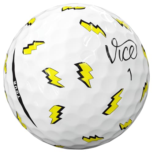 Vice Tour Limited Edition Golf Balls - Zap Design, 3-Piece Performance