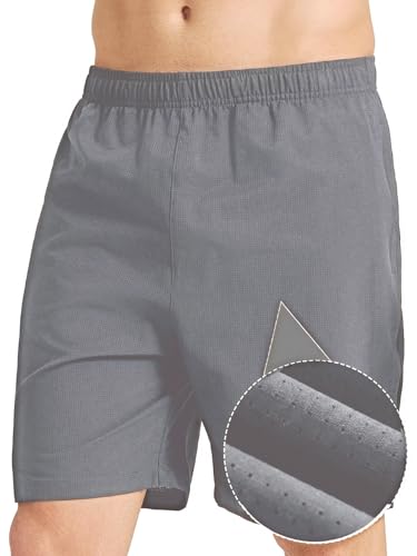 Men's Breathable Comfortable Shorts - 7" Inseam, Large, Grey