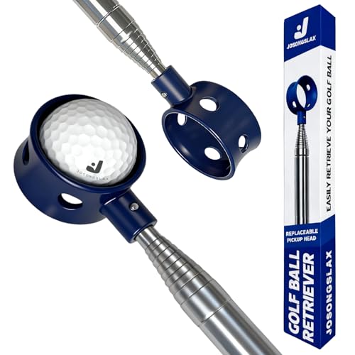 Golf Ball Retriever Telescopic 9 Ft - Blue with Rubber Grip