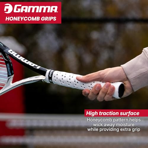Tennis Honeycomb Grip - White | High Traction, Durable, Moisture Wicking