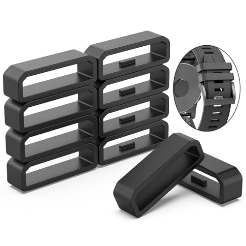 10 Pack Silicone Watch Band Keeper Loops for Garmin