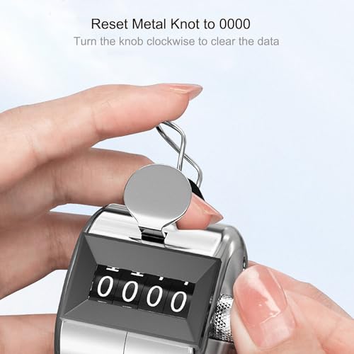 4-Digit Metal Tally Counter Clicker - 2PC Handheld Manual Counter