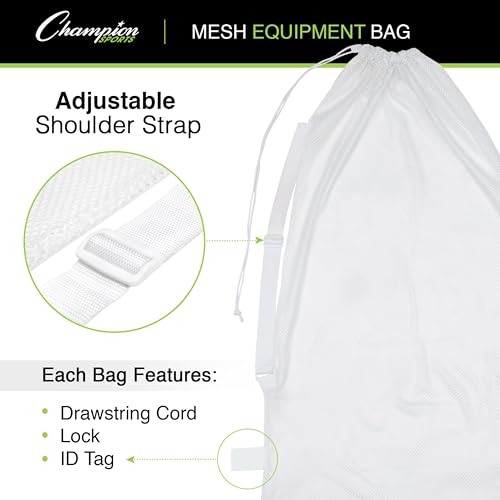 Heavy-Duty Nylon Mesh Equipment Bag – Black, 24" x 48" with Shoulder Strap
