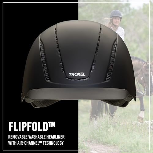 Full Coverage Horse Riding Helmet - Adjustable Fit, Black Duratec Medium
