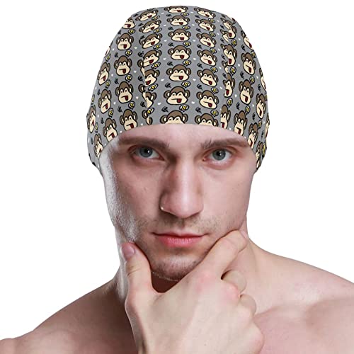 Unisex Swimming Cap with Funny Monkey Cartoon Pattern - 10x7.87 Inch