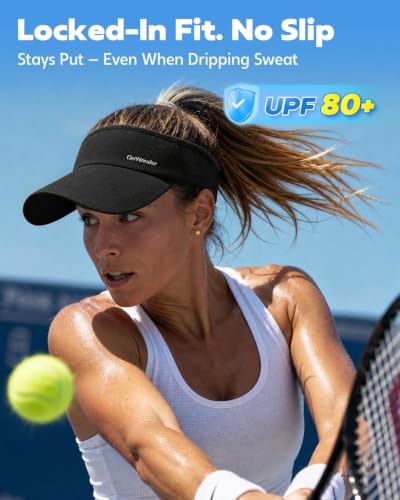 Lightweight Sun Visor Hat for Women & Men - Medium Black