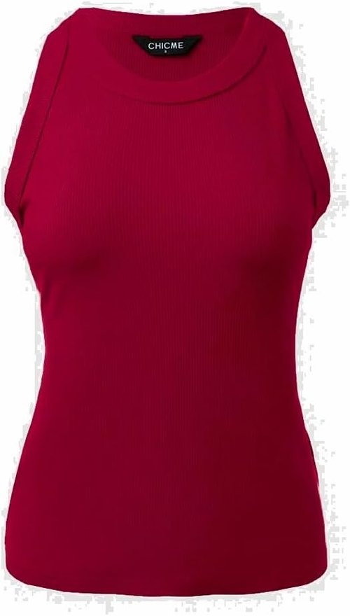 CHICME Women's Casual Ribbed Racerback Tank Top - Fitted Summer Shirt in Classic Colors