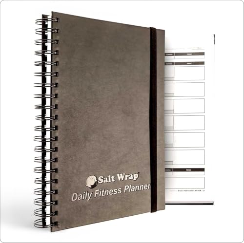 SaltWrap Daily Fitness Journal & Workout Planner 7x10 Inches - Food & Exercise Log Book