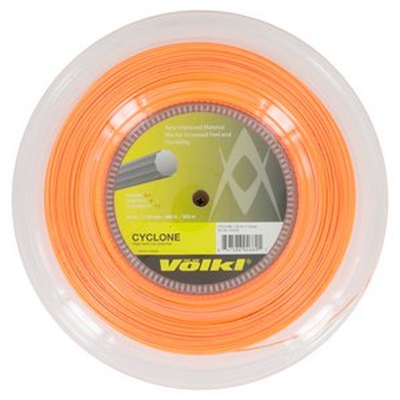 VOLKL Cyclone | Tennis Racquet String | Spin & Control | Ten-Sided co-Polymer (Orange, 18g Reel)