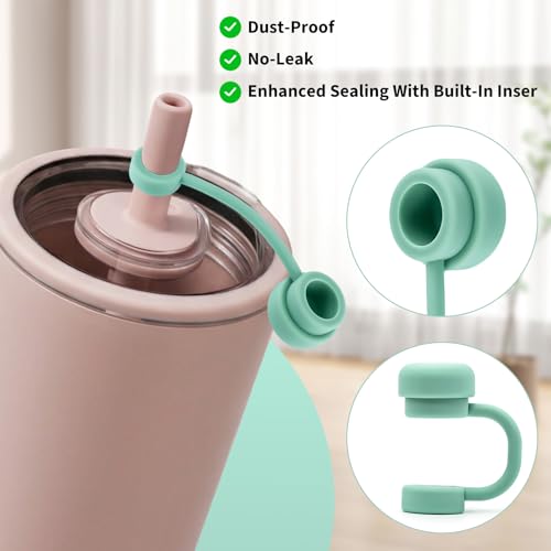 Reusable Silicone Straw Covers for Tumblers - 6 Pack Dust-Proof Caps