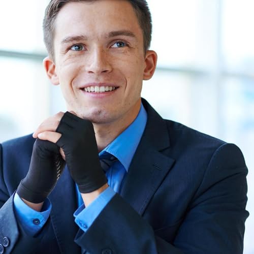 Copper Compression Gloves for Arthritis Relief - Fingerless Design