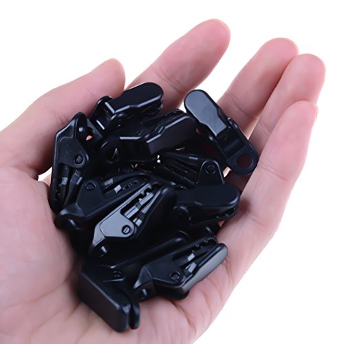20 Pack Small Tarp Clips - Durable Black Tent Snaps for Camping