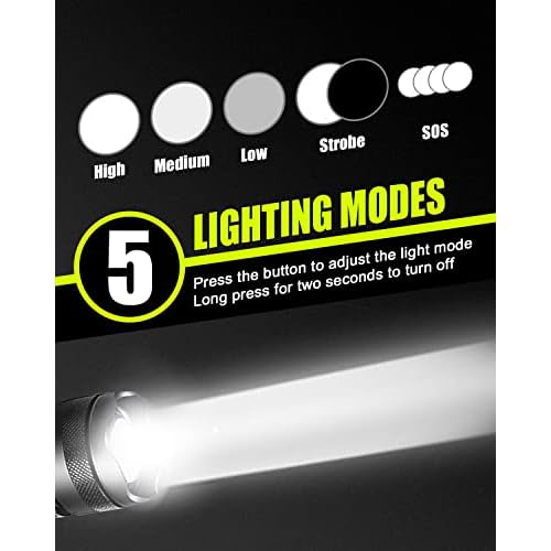 Victoper LED Flashlights 2 Pack, High Powered Lumens Super Bright Tactical Flashlight, Rechargeable Flash Light, 5 Modes Zoomable Waterproof Flash Lights for Emergency, Outdoor, Camping, Hiking