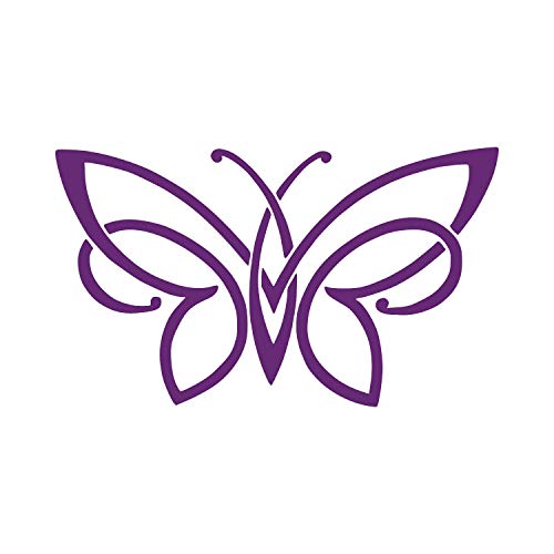 Butterfly Vinyl Transfer Decal Sticker - 4" x 2.3", Purple