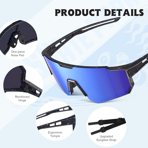 Kids Polarized UV Protection Cycling Sunglasses with Strap - Multiple Colors