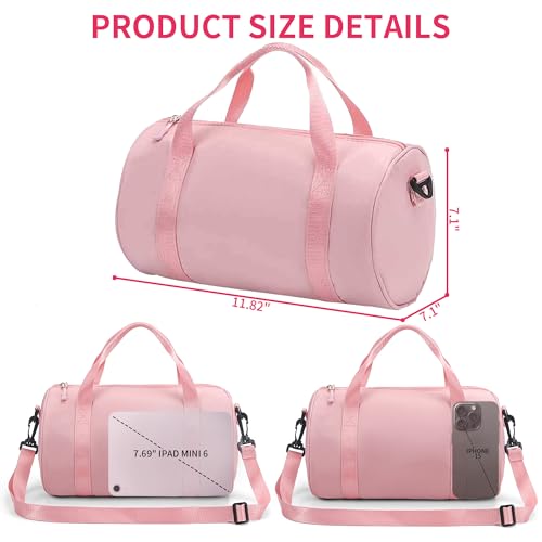 Pink Mini Ballet Dance Bag 10L Lightweight Gym Duffle with Crossbody Strap