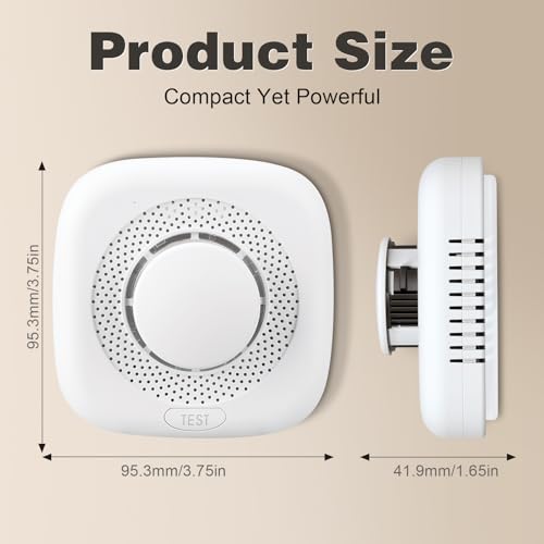 Smoke Detector, Fire Alarms Smoke Detectors, Smoke Alarm Battery Powered, Portable Smoke Detectors with LED Indicator, MY-S05, 4 Packs