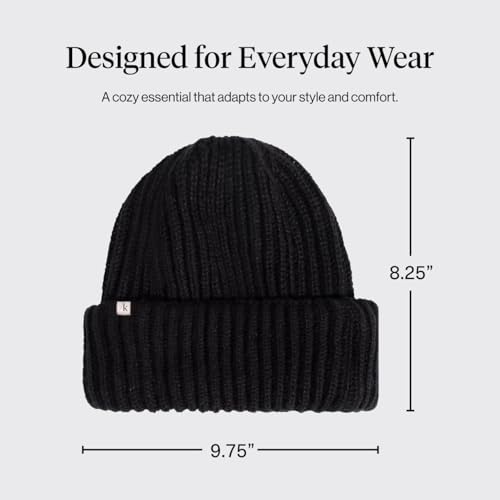 Kitsch Glazey Satin Lined Beanie Black – Cozy Winter Hat for All Hair Types