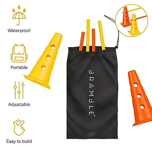 Adjustable Speed Agility Training Hurdles Set - 12 Cones & 6 Poles