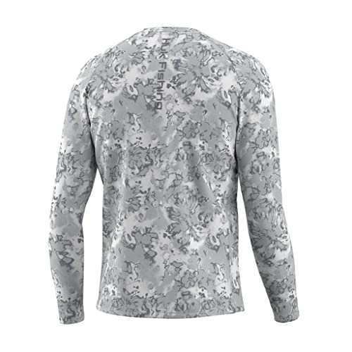 Huk Men's Pursuit Hogzilla Long Sleeve Fishing Shirt - SeaShell Pink, Small, Medium/Harbor Mist