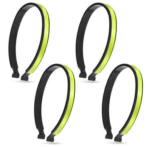 4 Pack High Reflective Cycling Trousers Clips - Fluorescent Green