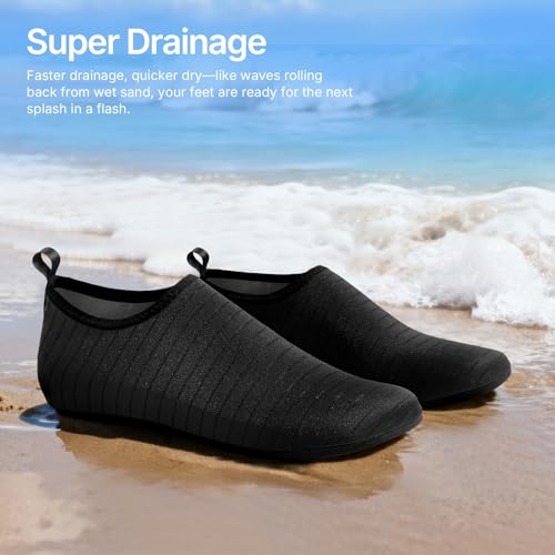 Quick-Dry Water Shoes for Women & Men - Black, Sizes 7-8 Women/6-7 Men