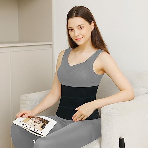 CANMIUS Black M Post-Surgery Abdominal Binder Belly Support 30-45"
