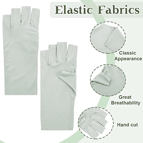 UV Protection Fingerless Gloves for Women - Light Gray, White, Pink, Purple