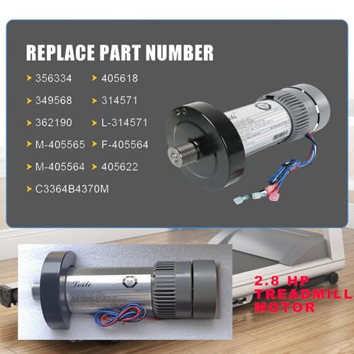 2.80 HP Treadmill DC Drive Motor with Flywheel - Replacement Part