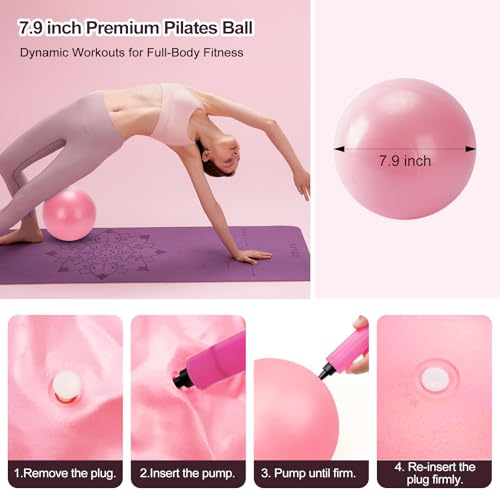 Complete Pilates Kit with Resistance Bands & Yoga Block - 18pcs Home Workout Set